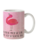 Mr. & Mrs. Panda Kaffeetasse Flamingo Stolz mit Spruch in Aquarell Pink