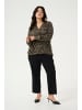 KAFFE curve Langarm-Bluse KCdiana Regular fit in Brown/Black Flower Print