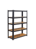 relaxdays Schwerlastregal in Schwarz/Braun - (B)100 x (H)200 x (T)60 cm