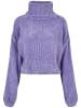 Urban Classics Urban Classics Damen Ladies Short Chenille Turtleneck Sweater in lavender