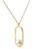 Adeliás Damen Halskette aus Edelstahl mit Perle 45 cm in gold