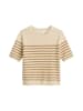 Marc O'Polo Gestreifter Kurzarm-Pullover slim in deep night blue / striped