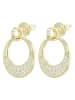 Adeliás Damen Ohrringe – Ohrstecker aus 925 Silber mit Zirkonia in gold