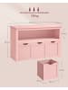 VASAGLE Schuhbank Helan-old in Rosa - (B)102 x (H)60 x (T)30 cm