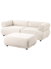Beliani 2-tlg 3-Sitzer Sofa SALLA in Weiß/Schwarz