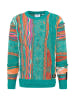 Carlo Colucci Jacquardpullover Dimani in Petrol