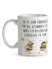 Mr. & Mrs. Panda Tasse Hummeln Kleeblatt mit Spruch in Weiß