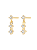 Hey Happiness Vergolg. Ohrstecker Trio Zirkonia Tropfen 925 Sterlingsilber in Gold