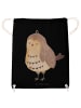 Mr. & Mrs. Panda Drawstring Bag Eule Zufrieden ohne Spruch in Schwarz