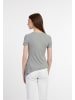 myMo Jersey-Shirt Aus Rippstrick in Grau Melange