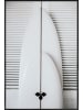 Juniqe Poster in Kunststoffrahmen "Beach Surf Board Symmetrie" in Grau & Weiß