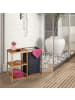relaxdays Wäschekorb Regal in Natur/ Grau - (B)68 x (H)65 x (T)33 cm