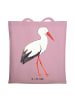 Mr. & Mrs. Panda Tote Bag Storch ohne Spruch in Rosa Pastell