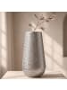 FineBuy Vase in Silber / Metall / 25x25x47