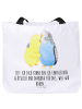 Mr. & Mrs. Panda Reisetasche Wellensittich Liebe mit Spruch in Weiß