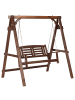 Beliani Gartenschaukel NERITO in Braun - (W) 159 x (H) 169 x (L) 117 cm