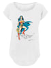 F4NT4STIC Long Cut T-Shirt DC Comics Wonder Woman Standing Logo in weiß