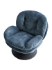 Beliani Sessel NOLVIK in Blau/Schwarz - (W) 82 x (H) 82 x (L) 85 cm