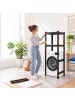 relaxdays Waschmaschinenregal in Schwarz/ Braun - (B)70 x (H)150 x (T)40 cm