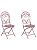 Beliani 2er-Set Esszimmerstuhl ALBINIA in Rot