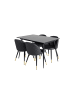 ebuy24 Essgruppe Silar 8 (5-teilig) Schwarz 90 x 120 cm