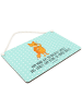Mr. & Mrs. Panda Deko Schild Fuchs Lord mit Spruch in Türkis Pastell