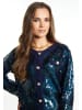 faina Damen Strickjacke Mit Pailletten in Marine