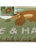 relaxdays Fußmatte "Faultier" in Grün - (B)60 x (T)40 cm