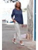 GOLDNER Kaschmirpullover Basicpullover mit V-Ausschnitt in dunkelblau