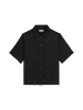 Marc O'Polo Fließende Kurzarm-Bluse in Schwarz