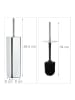 relaxdays WC Bürstenhalter in Silber/Schwarz - (B)8 x (H)38,5 x (T)8 cm