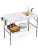 COSTWAY Klappbarer Fischreinigungstisch in Weiß