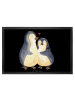 Mr. & Mrs. Panda bodenmatte Pinguin umarmen ohne Spruch in Schwarz