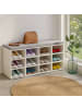 relaxdays Schuhbank in Weiß/ Grau - (B)104 x (H)49,5 x (T)31 cm