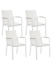 Beliani 4er-Set Esszimmerstuhl BUSSETO in Weiß/Braun