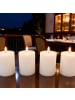 relaxdays 4 x LED Kerzen in Weiß - (H)13 x Ø 7,5 cm