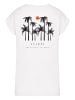 F4NT4STIC Extended Shoulder T-Shirt Escape Discover the World Palm Trees in weiß