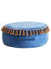 Beliani Pouf GOTHA in Blau/Braun - (W) 60 x (H) 25 x (L) 60 cm