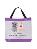 Mr. & Mrs. Panda Shopper Koala Künstler mit Spruch in Grau Pastell