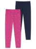 Schiesser Leggings 2er Pack in Pink/Dunkleblau