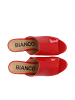 Bianco Mules in RedPatent