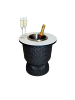 COOTAB Cooler Table 3-in-1 Loungetisch mit Edelstahl-Kühler Paris in 43 cm in Schwarz/Champagner