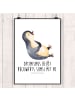 Mr. & Mrs. Panda Bild Pinguin Lachen mit Spruch in Weiß