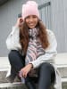 styleBREAKER Zebra Muster Schal in Rose-Grau