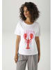 Aniston CASUAL T-Shirt in weiß-rot-rosa-dunkelrot