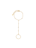 Steel_Art Hand Chain Damen mit Stein Poppy silberfarben poliert in goldfarben