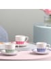 Villeroy & Boch 6er Set Espressotassen mit Untertassen Fleur Couleur in 70 ml in Bleu