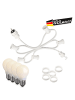 SATISFIRE Garten Party Lichterkette Illu 60 milchige LED Tropfenlampen 40m weiß
