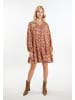 IZIA Damen Kleid in Kamel Mehrfarbig