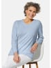 GOLDNER Kurzgröße:  Basicpullover mit V-Ausschnitt in hellblau